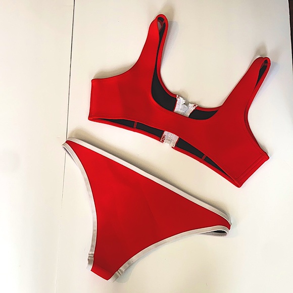 Hoaka Swimwear Zip Front Neoprene Cheeky Bikini - Picture 4 of 6